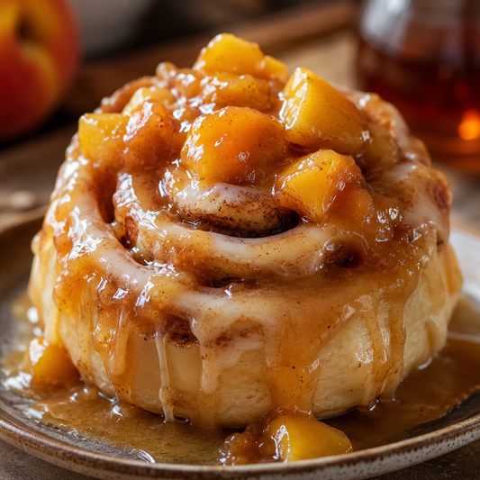 Bourbon Peach Cinnamon Roll